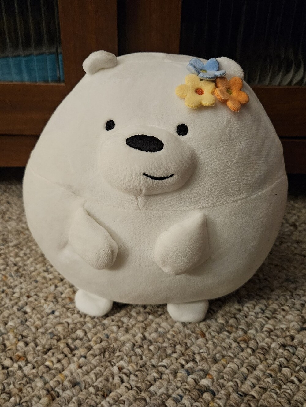 Miniso We Bare Bears White Ice Bear With Flowers